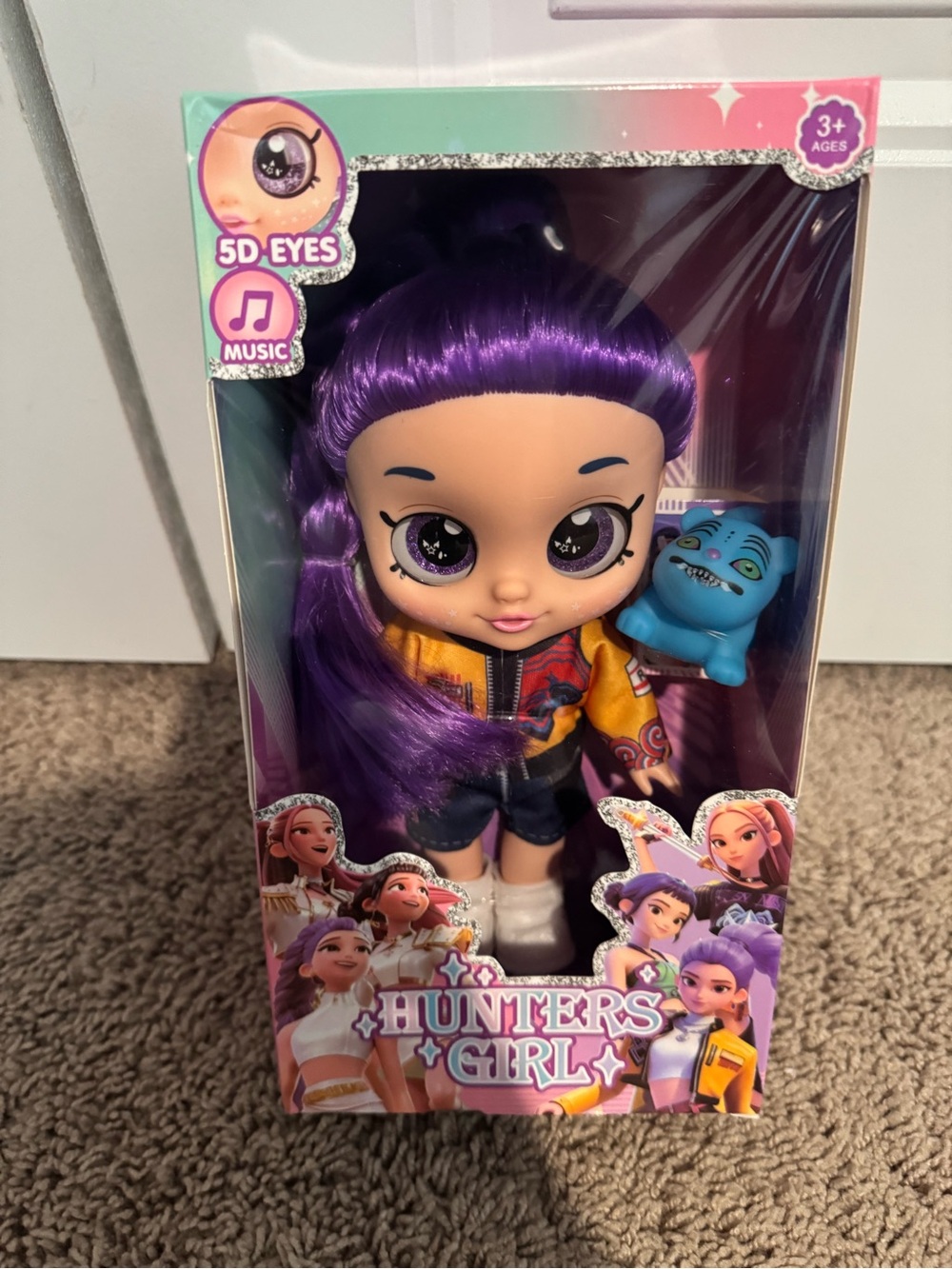 KPOP Demon Hunters Rumi Singing Doll – Music 5D Eyes Purple Hair Boxed Figure - Picture 6 of 11